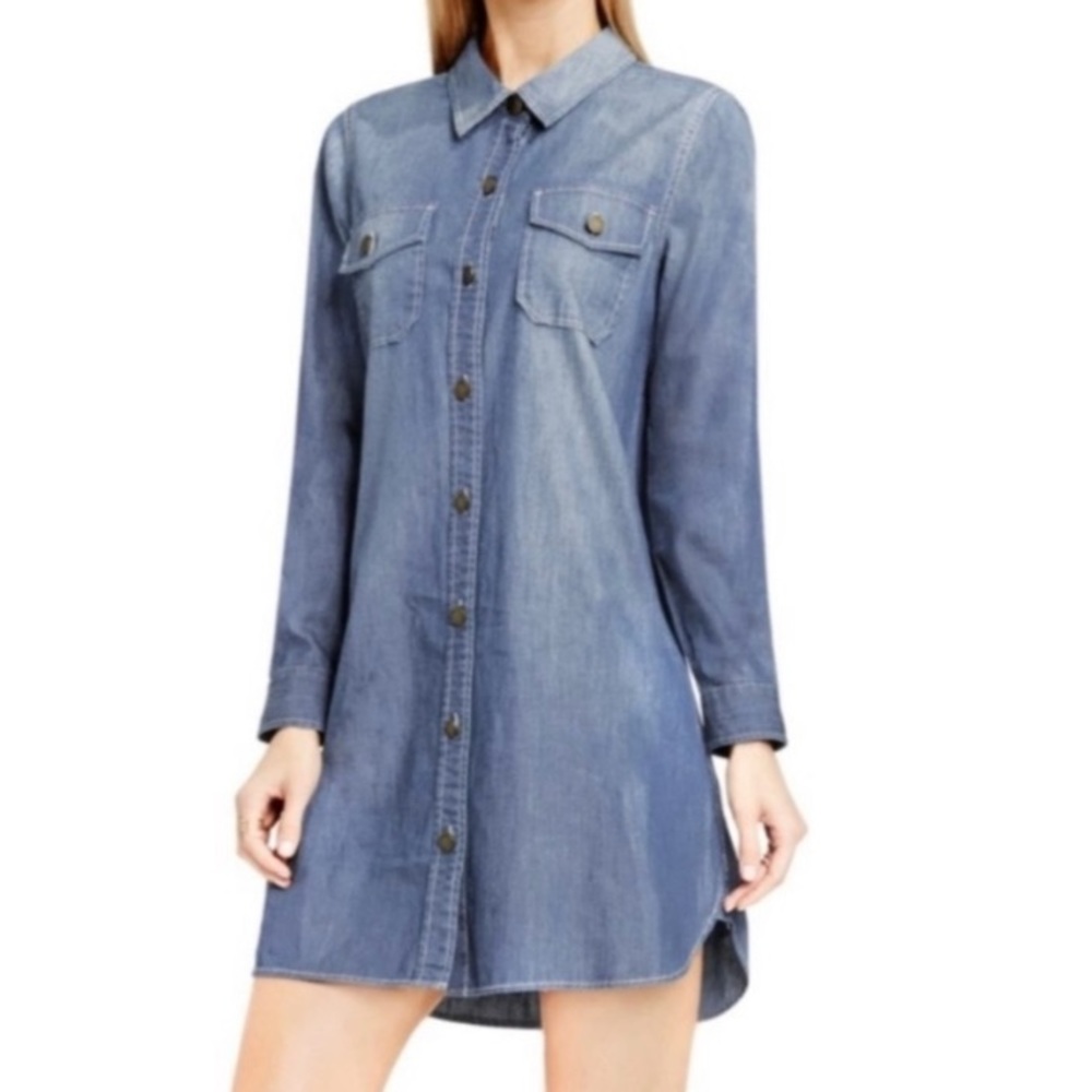 Two by Vince Camuto chambray denim shirt dress